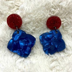 Red and Blue Earrings